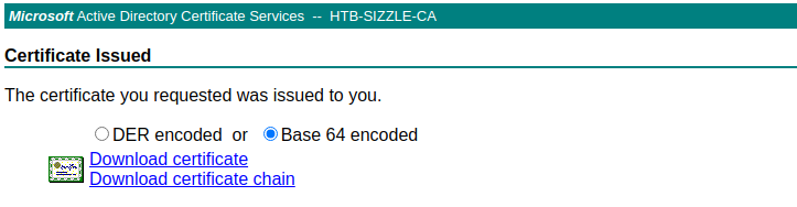 Download Issued Certificate